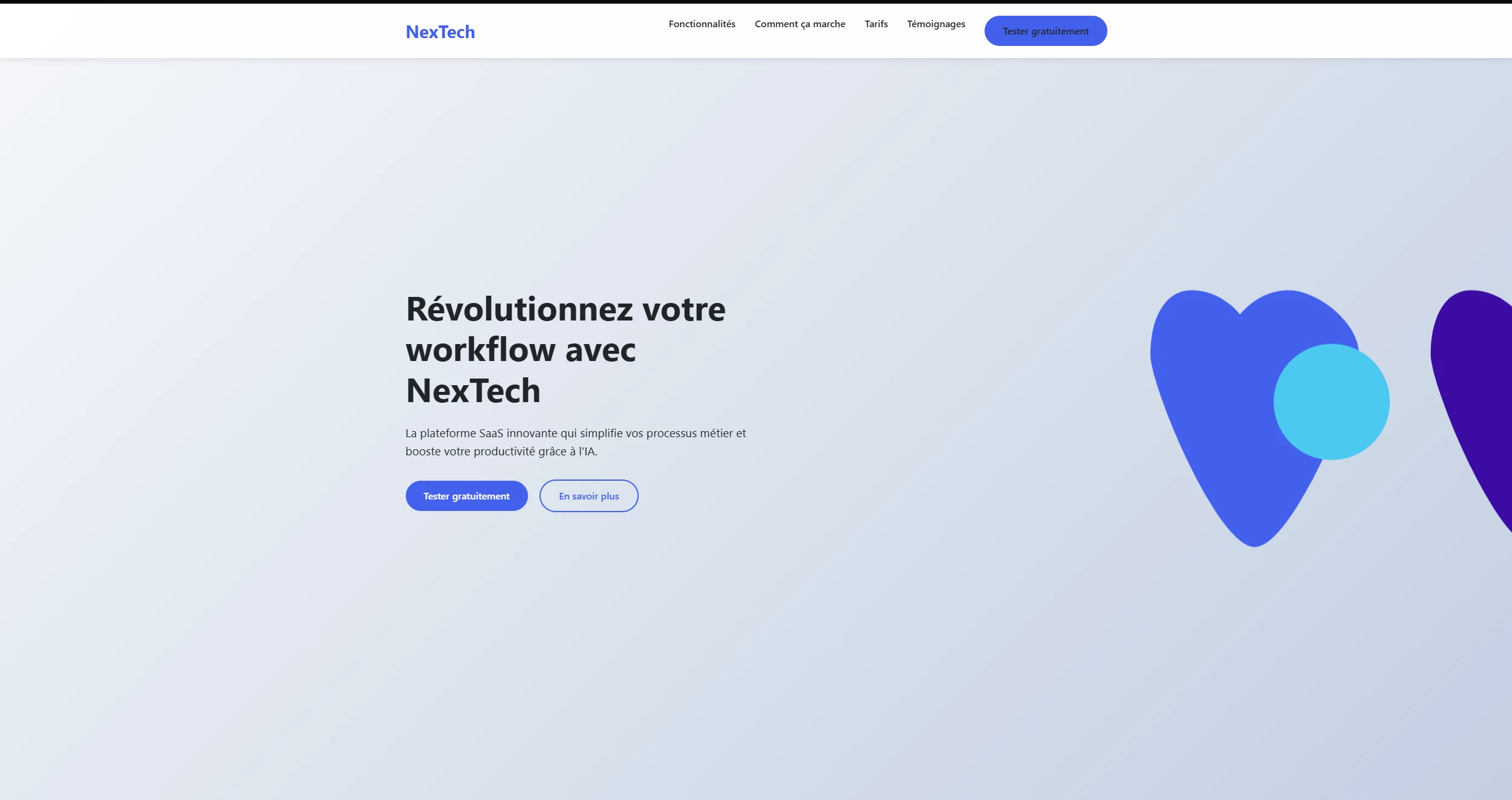 Site web moderne avec design épuré