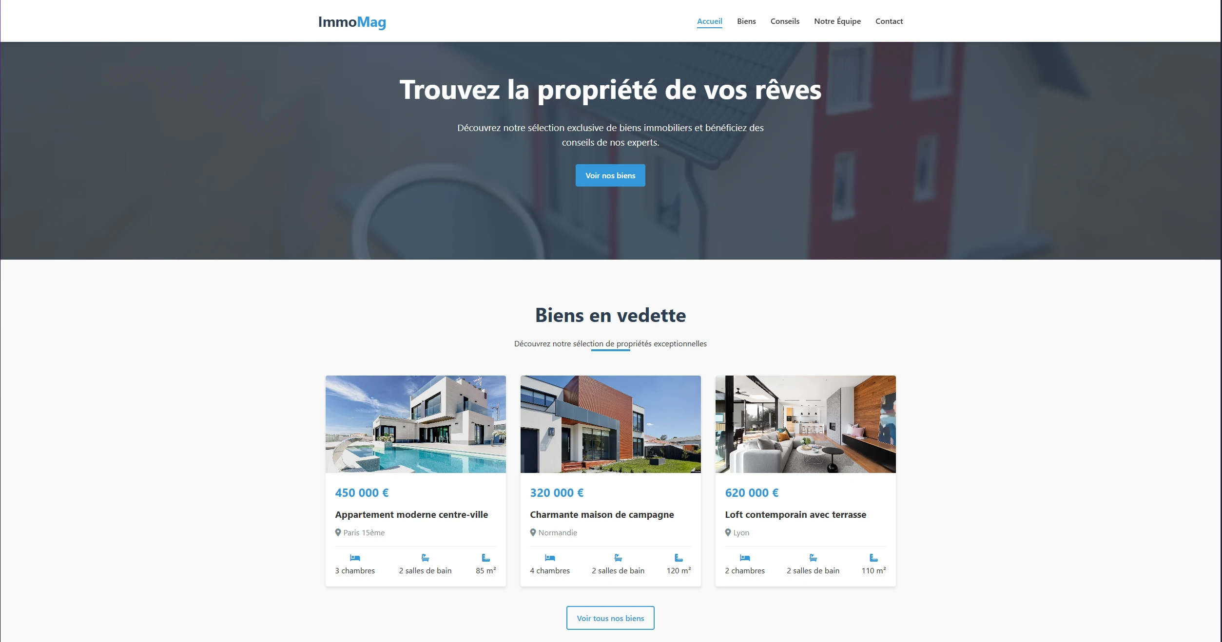 Site web moderne avec design épuré